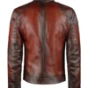 Domingo Men’s Vintage Red Leather Jacket Back