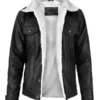 Everton Men’s Black Shearling Leather Jacket