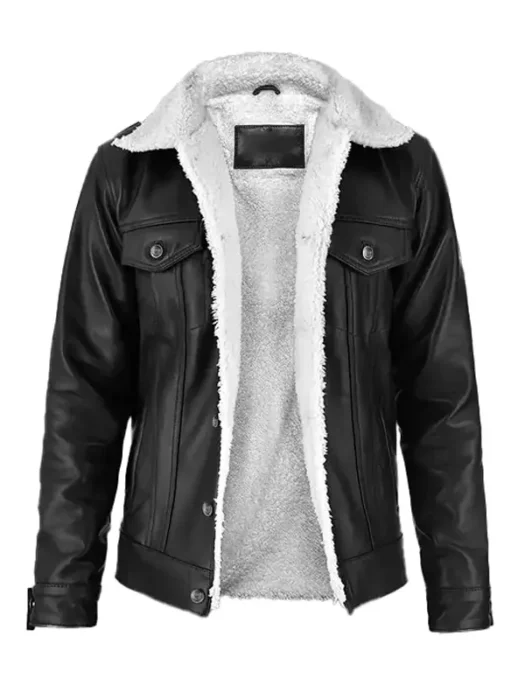 Everton Men’s Black Shearling Leather Jacket