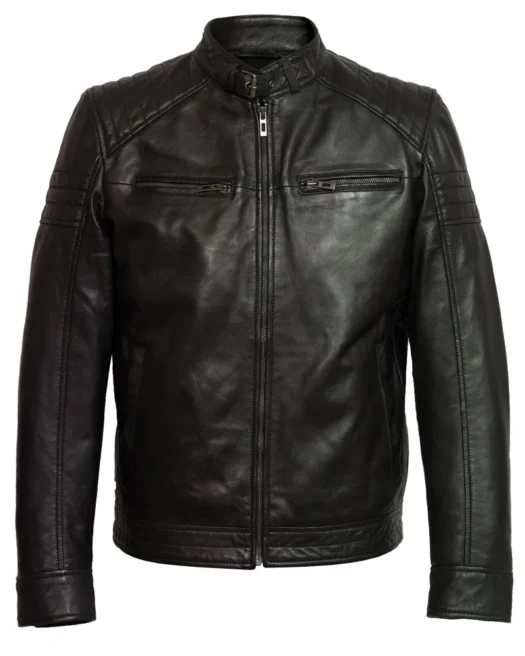 James Cafe Racer Leather Jacket