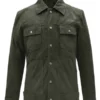 Jewel Men’s Green Leather Shirt Jacket