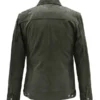 Jewel Men’s Green Leather Shirt Jacket Back