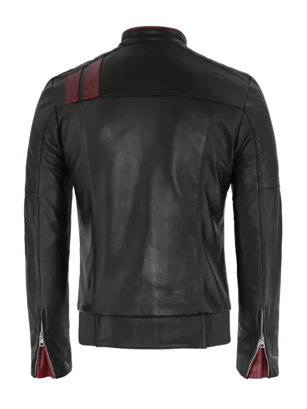 Laverne Men’s Black Leather Jacket Back