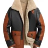 Men Black and Brown B3 Shearling Leather Jacket