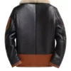 Men Black and Brown B3 Shearling Leather Jacket Back