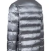 Men Casual Silver Down Puffer Jacket Back