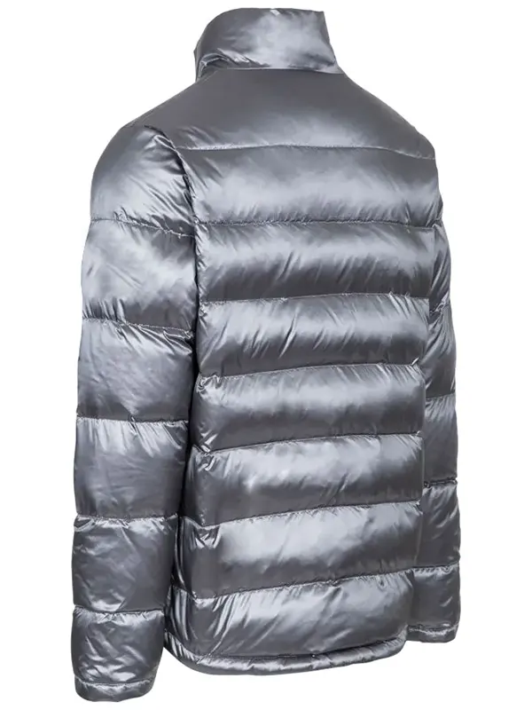 Men Casual Silver Down Puffer Jacket Back