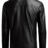 Men Casual Style Black Slim Fit Leather Jacket Back