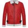 Men Christmas B3 Red Shearling Bomber Jacket