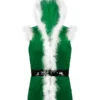 Men Classic Fur Hooded Christmas Green Vest