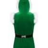 Men Classic Fur Hooded Christmas Green Vest Back