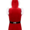 Men Fur Hooded Christmas Red Vest Back