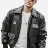 Men’s Air Force Pilot Black Bomber Leather Jacket