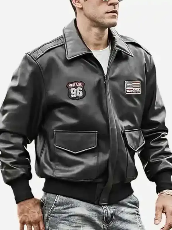 Men’s Air Force Pilot Style Black Bomber Jacket