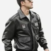 Men’s Air Force Pilot Style Black Bomber Leather Jacket