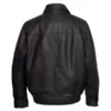 Men’s Black Leather Blouson Jacket Back