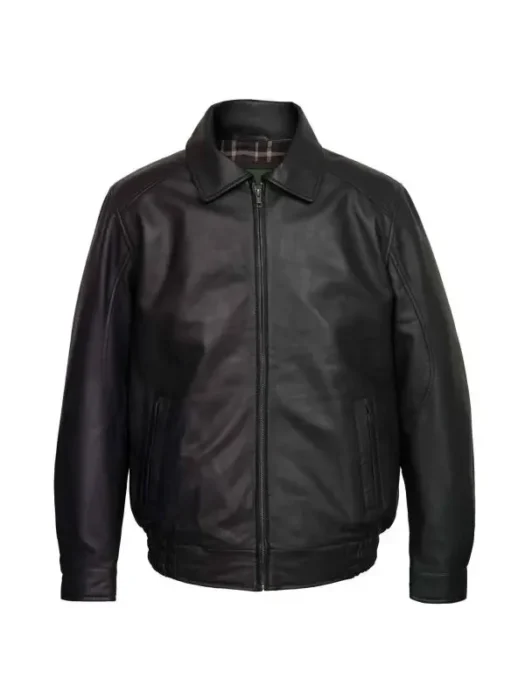 Men’s Black Leather Blouson Jackets