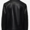 Men’s Black Sheepskin Leather Trucker Jacket Back