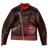 Mens Brown Asymmetrical Leather Jacket