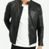 Men’s Cafe Racer Classic Black Jacket