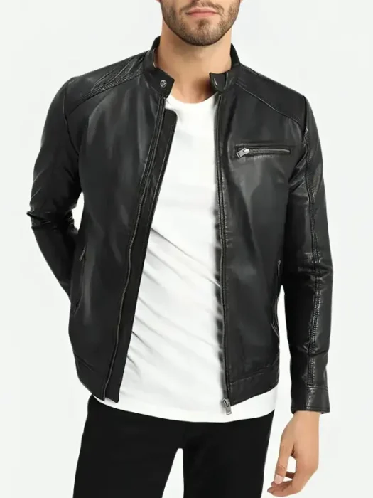 Men’s Cafe Racer Classic Black Jacket