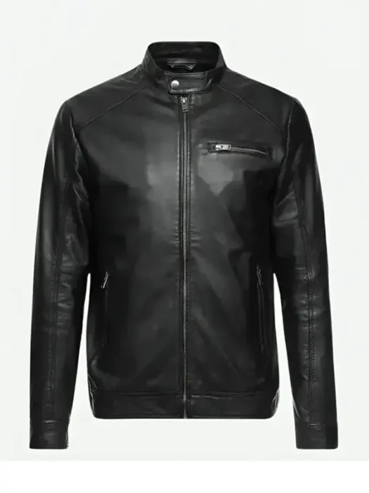 Men’s Cafe Racer Classic Black Leather Jacket