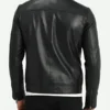 Men’s Cafe Racer Classic Black Leather Jacket Back