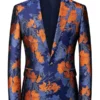 Mens Floral Slim Fit Elegant Tuxedo Blazer