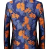 Mens Floral Slim Fit Elegant Tuxedo Blazer Back