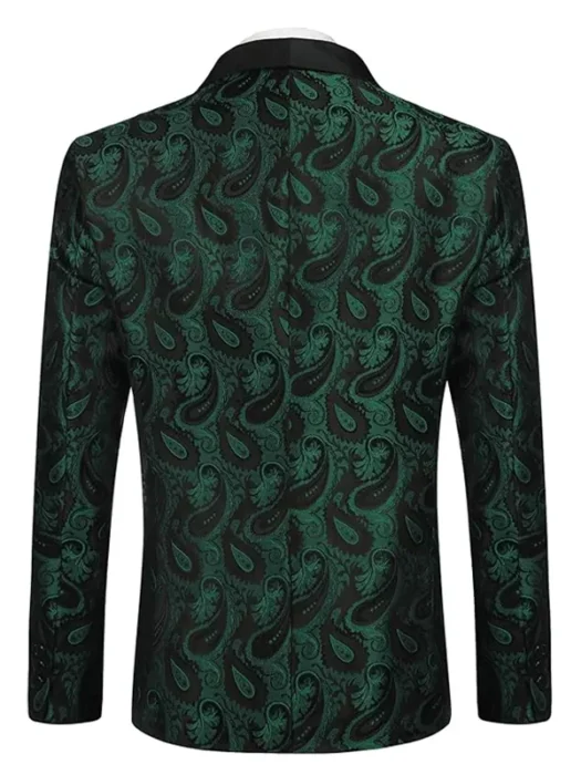 Mens Floral Tuxedo Jacket Paisley Shawl Lapel Blazer