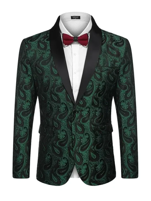 Mens Floral Tuxedo Paisley Shawl Blazer