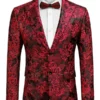 Men's Floral Tuxedo Slim Fit Rose Embroidered Blazer