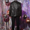 Men's Sequin Peak Lapel Sparkly Party Show Glitter Coat Back