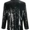 Men's Sequins Black Shiny Sparkly Glitter Blazer Back