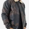 Men’s Sheepskin Distressed Brown Fur Collar Jacket