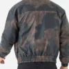 Men’s Sheepskin Distressed Brown Fur Collar Jacket Back