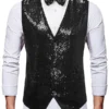 Men's V-Nack Metallic Shiny Vest