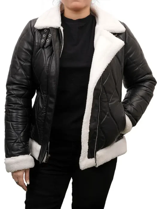 Mia Womens Shearling Leather Jacket