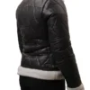 Mia Womens Shearling Leather Jacket Back