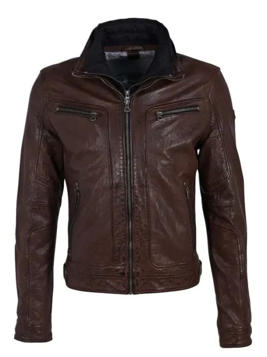 Rodrigo Men’s Dark Brown Leather Jacket