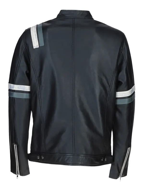 Ryker Men’s Black Leather Jacket Back