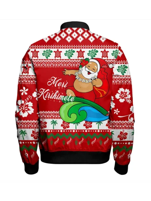 Santa Claus Christmas NZ Bomber Jacket Back