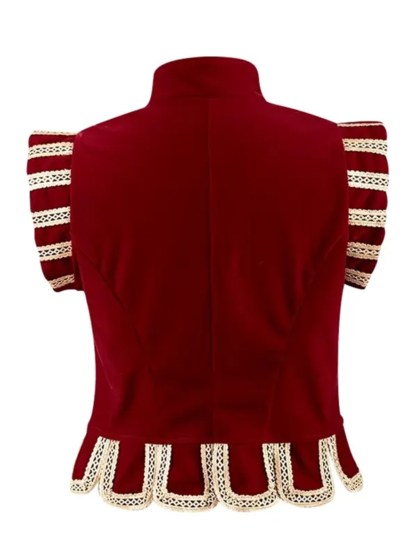 Tudor Renaissance Red Velvet Vest Back