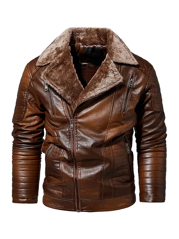 Willow Men’s Brown Moto Leather Jacket