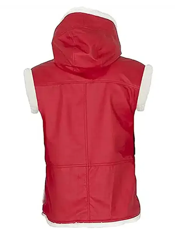 Women Classic Style Red Santa Vest Back