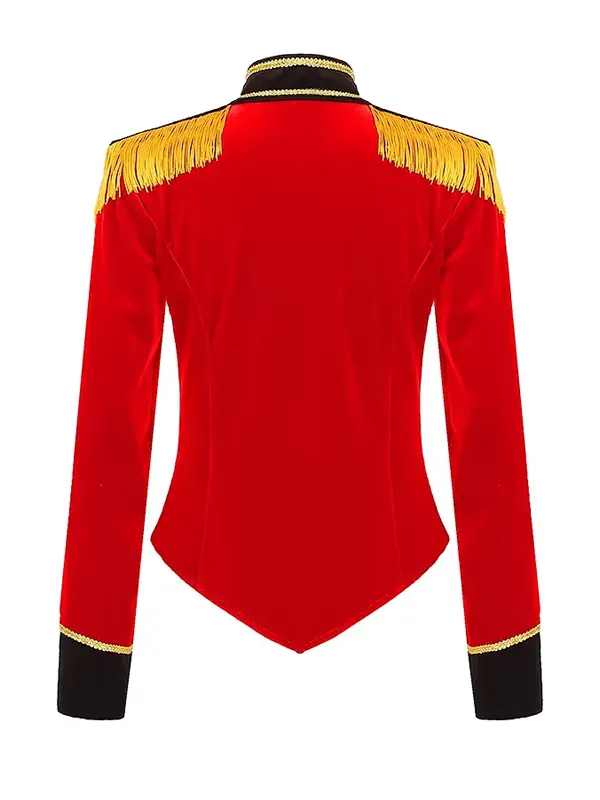 Womens Classic Circus Style Red Ringmaster Jacket Back