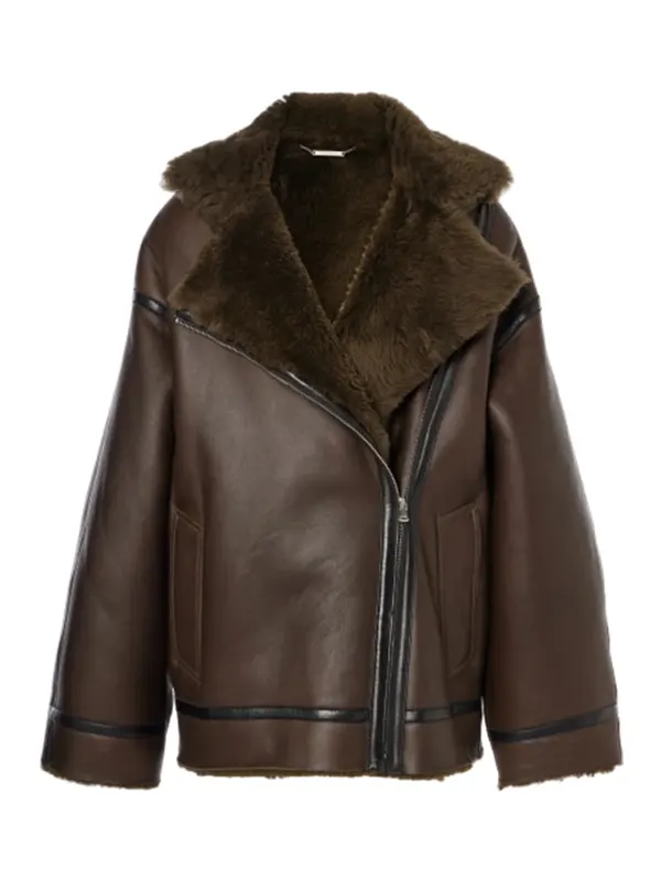 Womens Dark Brown Shearling Jacket