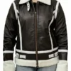 Womens Luna Leather Aviator Jacket