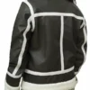 Womens Luna Leather Aviator Jacket Back