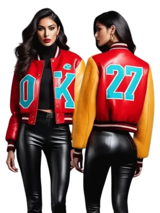 A sexy varsity jacket for women